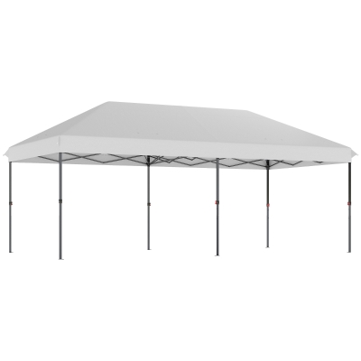 Outsunny Carpa Plegable 6x3 m Pop-up Altura Ajustable 3 Niveles UPF50+ Bloqueo Central Sacos de Arena Bolsa con Ruedas Plateado