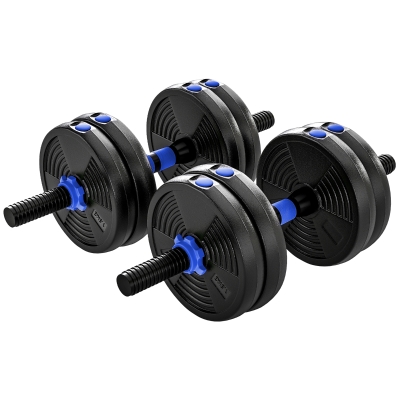 SPORTNOW Kit Haltères Réglables 15kg 3-en-1 Noir