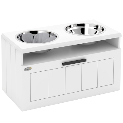 Pet Feeder 35H x 60W x 30Dcm White