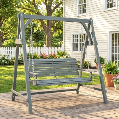 Garden Swing Seat 180L x 120W x 185Hcm Grey