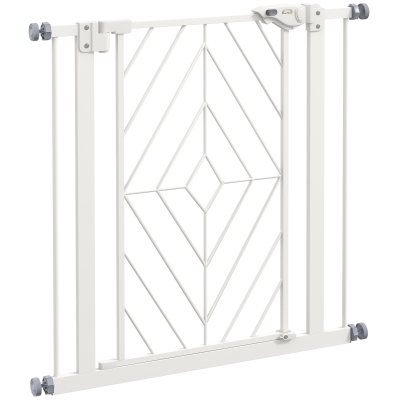 PawHut Pressure Fit Dog Gate White 74-80cm Auto Closing