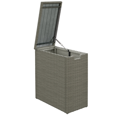 Outsunny Coffre Rangement Résine Tressée 66L Gris Extérieur