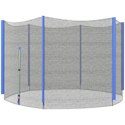 SPORTNOW Rete di Protezione per Trampolini 6 Pali in PE Nero Blu