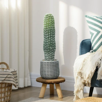 HOMCOM Cactus Artificial 66 cm, Planta Artificial Decorativa con Maceta para Decoración del Interior Verde