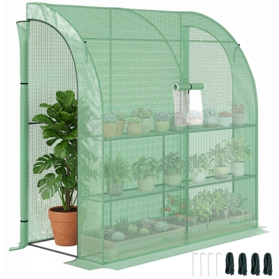 Outsunny Serra da giardino 200cm x 100cm x 215cm Verde