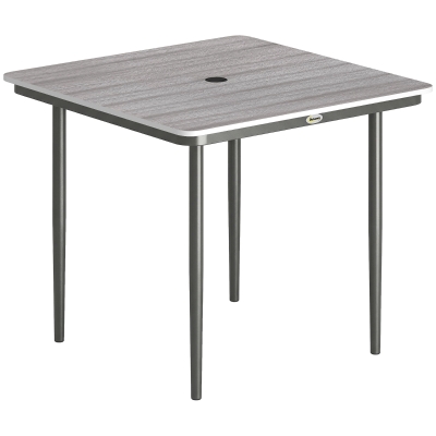 Outsunny Table Jardin Rectangulaire 4 Pers. Extérieur Gris 85x85x72,5cm