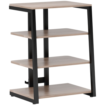 HOMCOM HiFi Stand with 4 Storage Shelves Grey