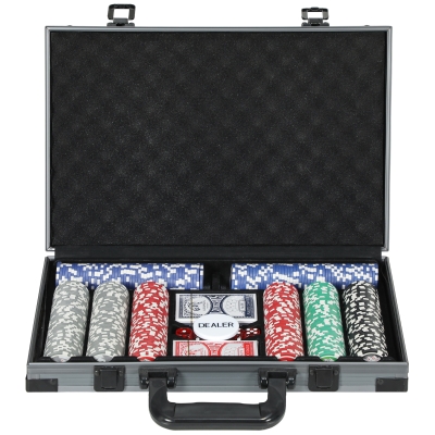SPORTNOW Mallette Poker 400 Jetons ABS Cartes Dés Tapis Clés