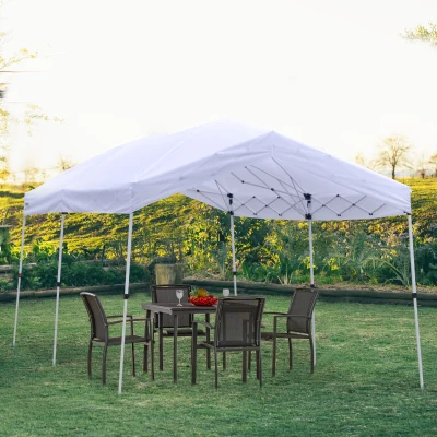Outsunny Gazebo pieghevole 600cm x 300cm x 291cm Bianco