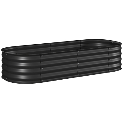 Outsunny Jardinière Acier Noir 150x62x30cm