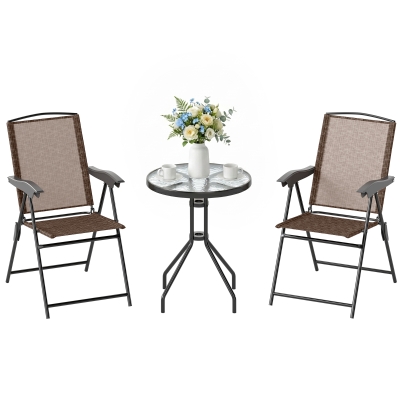 Outsunny Tavolino Ф60 × 70cm Marrone