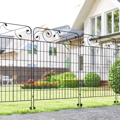 Outsunny Garden Fencing 4PCs Black 43in x 11.5ft
