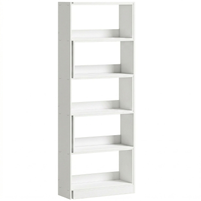 HOMCOM Estantería Expandible 5 Niveles Giratoria 350° Ancho Ajustable Convertible en en L Recta o Compacta 111,5x23,8x163,7 cm