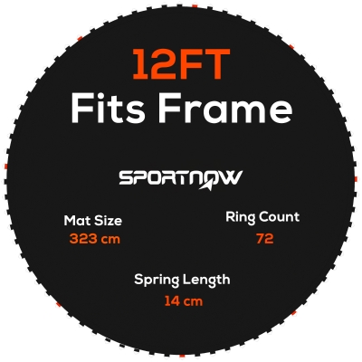 SPORTNOW 12ft Trampoline Mat with Tool & 72 V-Hooks