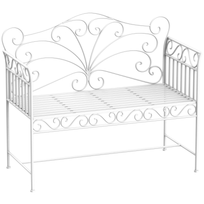 Outsunny Panca 111cm x 50cm x 98cm Bianco