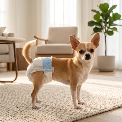 PawHut Dog Diapers XS 48 Pack Female Incontinence Training White
