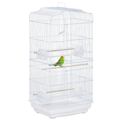 PawHut Voliera 46.5cm x 35.5cm x 92cm Bianco