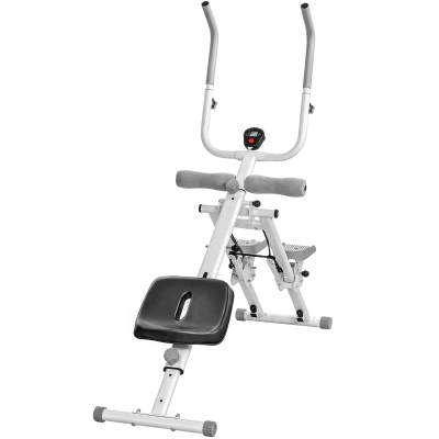 SPORTNOW 2-in-1 Ab Machine Stepper Foldable Home Gym White