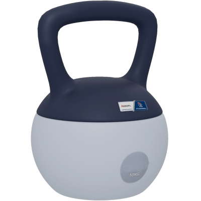 Aosom Kettlebell 10kg Gris/Jaune Poignée Antidérapante