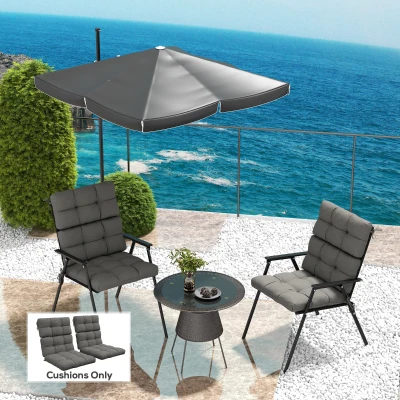 Outsunny 2-Piece Garden Chair Cushions Set Charcoal Grey