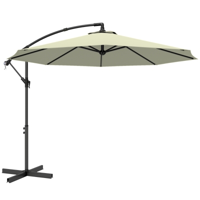 Outsunny Cantilever Parasol with Cross Base Beige 3m
