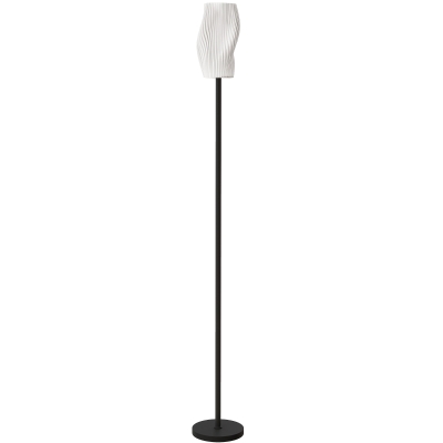 HOMCOM Modern Floor Lamp Curved Shade White