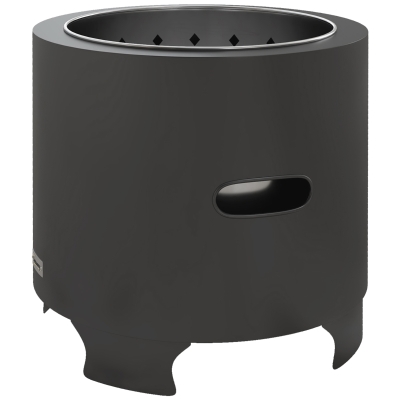 Outsunny Brasero Extérieur Portable Métal Sans Fumée 45cm Noir