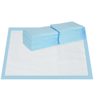 PawHut Empapadores para Perros 80 Unidad 60x60 cm Diseño de 6 Capas con Superficie de Secado Rápido a Prueba de Fugas Azul
