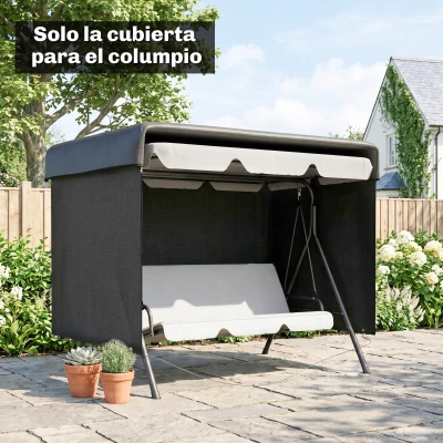 Outsunny Funda Protectora Impermeable para Balancín de Jardín 3 Plazas con Cremallera Antipolvo y Antiviento 215x155x150 cm
