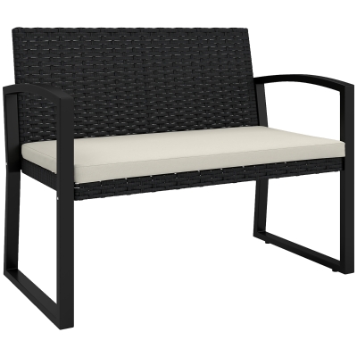 Garden Bench 103W x 58D x 78Hcm Black