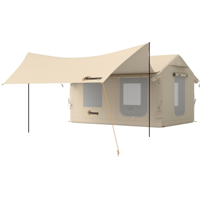Outsunny Tenda da Campeggio Gonfiabile con Pompa, Cachi