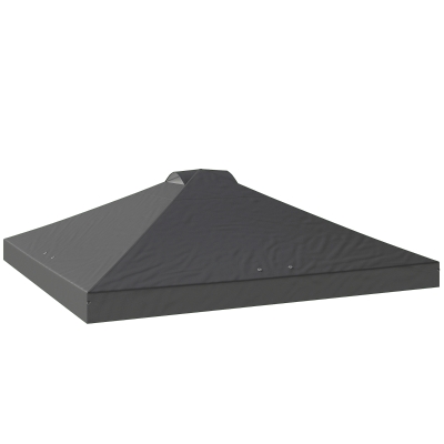 Outsunny Toile Tonnelle 3x3m UV50+ Imperméable Gris Foncé