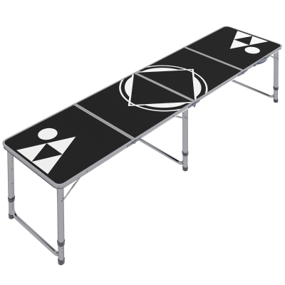 Outsunny Campingtisch, klappbar, leicht, höhenverstellbar, Aluminiumrahmen, 240 x 60 x 54/62/70 cm, Schwarz