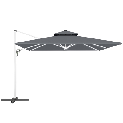 Outsunny Cantilever Parasol 360° Rotation Grey 3m