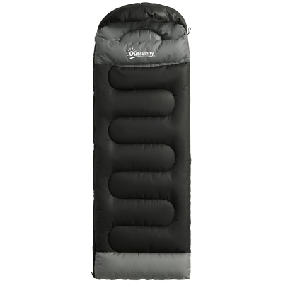 Outsunny Lightweight Sleeping Bag 3 Seasons Adult Black