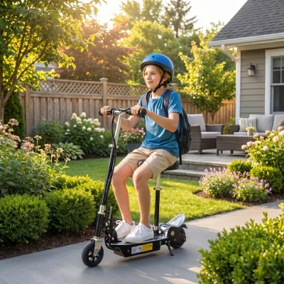 HOMCOM 120W Foldable Powered Scooter Adjustable Black