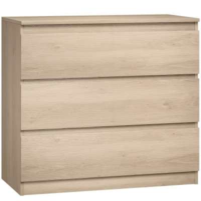 HOMCOM Chest of Drawers 3-Drawer Storage Oak 80x39x73cm