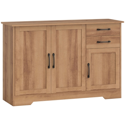 HOMCOM Mobile Cucina con 2 Cassetti e 3 Armadietti Rovere
