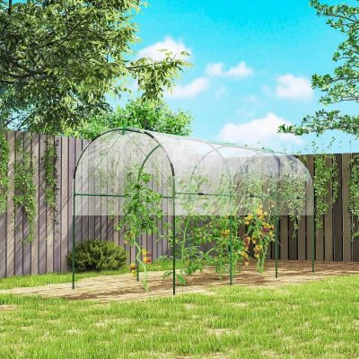 Outsunny Serre Jardin 4 Arceaux Acier PVC Vert 4x1,23x1,71m