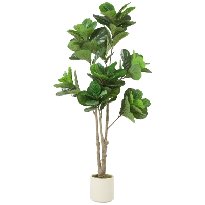 HOMCOM 180cm Artificial Fiddle Leaf Fig Tree Green