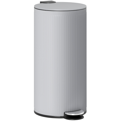 HOMCOM Poubelle Cuisine 30L à Pédale avec Seau Amovible Gris