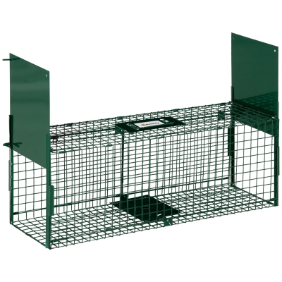 Outsunny Gabbia Trappola per Animali Vivi Piccoli 2 Porte Verde