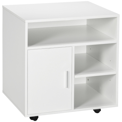 HOMCOM Mobile Printer Stand Modern White 60x50x65.5cm