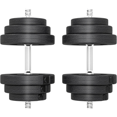 HOMCOM Set Manubri 24.5cm x 24.5cm x 45cm Nero