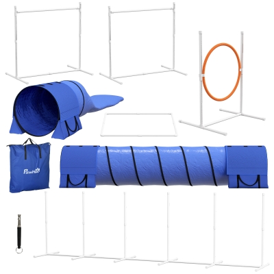 PawHut Set Agility Dog 7 Pz con Fischietto e Borsa da Trasporto