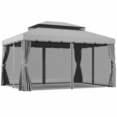 Gazebo 390cm x 290cm x 280cm Light Grey