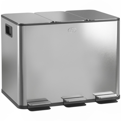 HOMCOM Bidone Immondizia a 3 Sezioni da 20L 61.9x36.6x56.7 cm