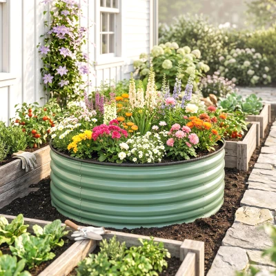 Garden Bed 120 x 120 x 43Hcm Green