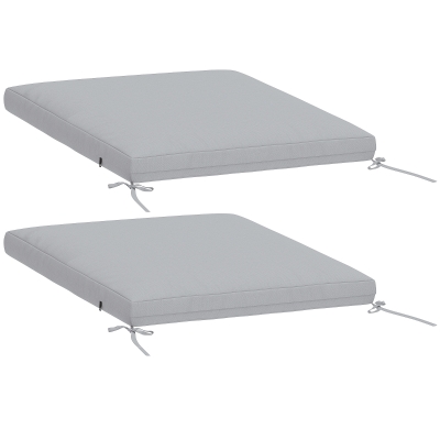 Outsunny Lot 2 Coussins Chaise Jardin 50x50 cm Gris Antidérapants