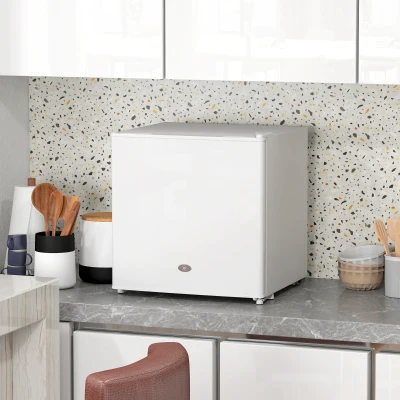 HOMCOM 35L Mini Freezer, Adjustable Temperature - White